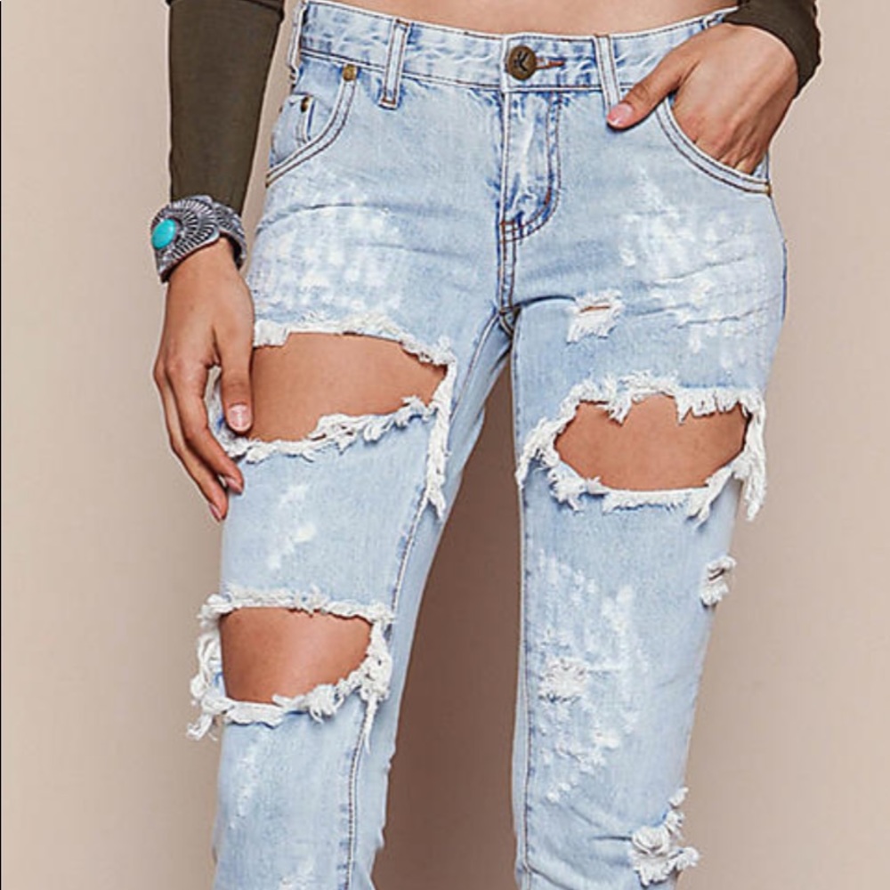 One Teaspoon Trashed Free Birds size 26